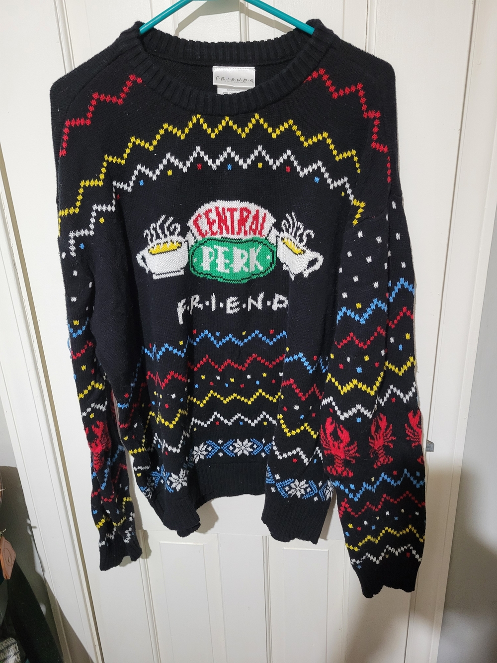 Friends Central Perk Black Graphic Holiday Sweater